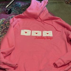 Pink Hoodie with Sending Hugs Design